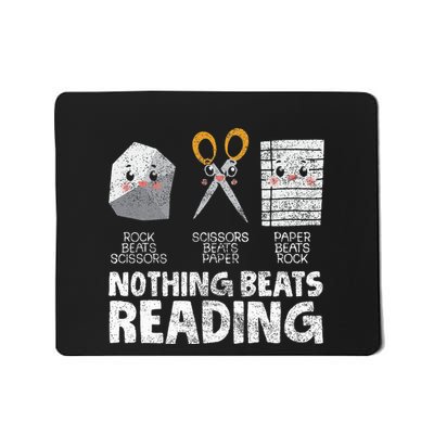 Rock Paper Scissor Reading Book Reading Teacher Bookworm Mousepad