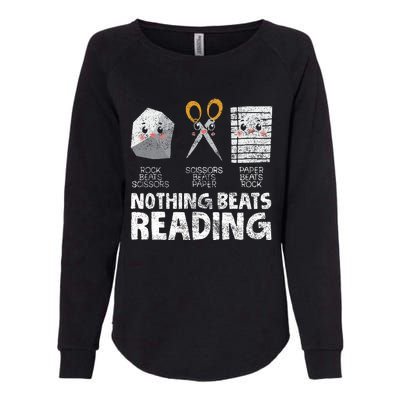 Rock Paper Scissor Reading Book Reading Teacher Bookworm Womens California Wash Sweatshirt