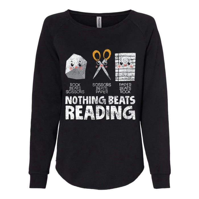 Rock Paper Scissor Reading Book Reading Teacher Bookworm Womens California Wash Sweatshirt