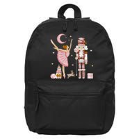 Retro Pink Sugar Plum Fairy Nutcracker Christmas Cute Xmas 16 in Basic Backpack