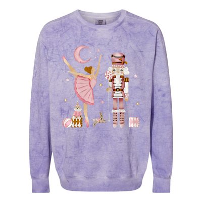 Retro Pink Sugar Plum Fairy Nutcracker Christmas Colorblast Crewneck Sweatshirt