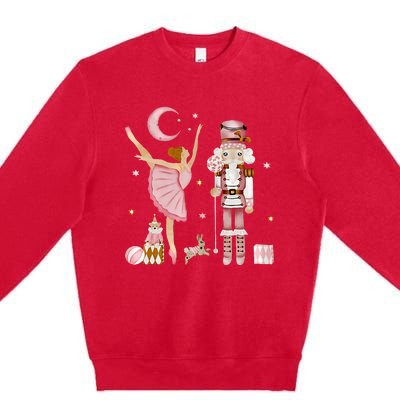 Retro Pink Sugar Plum Fairy Nutcracker Christmas Premium Crewneck Sweatshirt