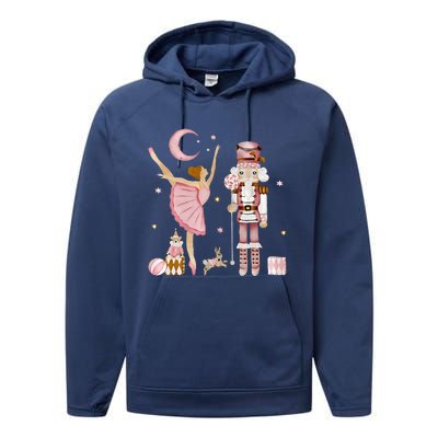 Retro Pink Sugar Plum Fairy Nutcracker Christmas Performance Fleece Hoodie