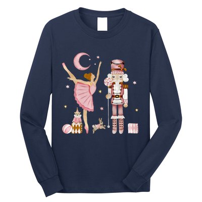 Retro Pink Sugar Plum Fairy Nutcracker Christmas Long Sleeve Shirt