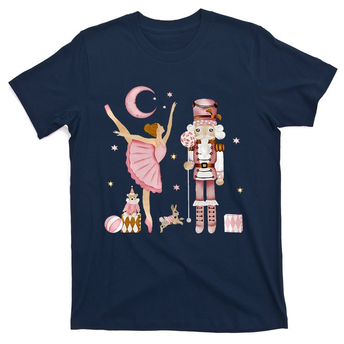 Retro Pink Sugar Plum Fairy Nutcracker Christmas T-Shirt