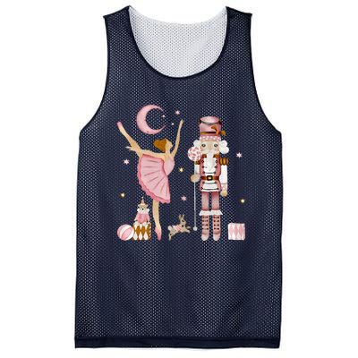 Retro Pink Sugar Plum Fairy Nutcracker Christmas Mesh Reversible Basketball Jersey Tank