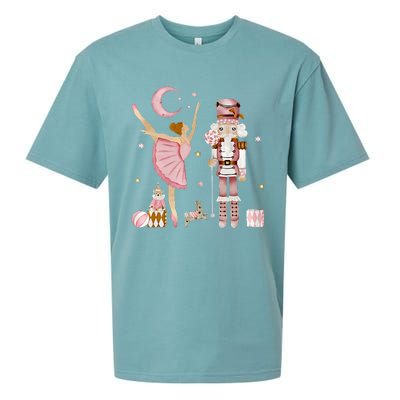 Retro Pink Sugar Plum Fairy Nutcracker Christmas Sueded Cloud Jersey T-Shirt