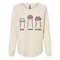 Rock Paper Scissors Hand Game Cute Paw Funny Cat Womens California Wash Sweatshirt