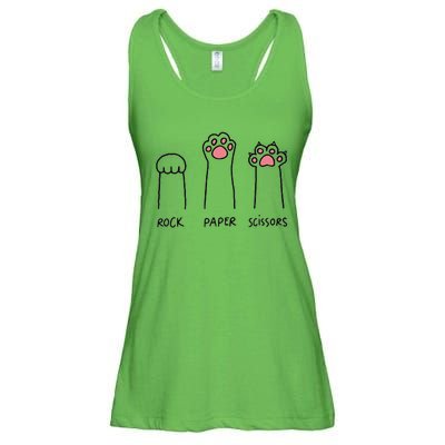 Rock Paper Scissors Hand Game Cute Paw Funny Cat Ladies Essential Flowy Tank