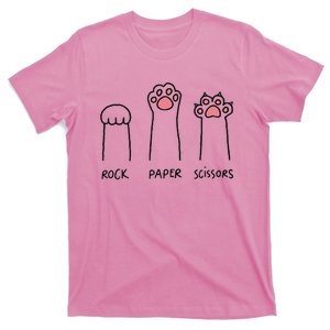 Rock Paper Scissors Hand Game Cute Paw Funny Cat T-Shirt