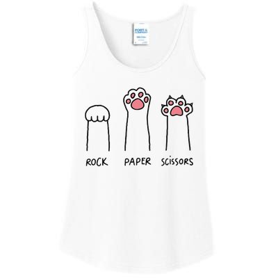 Rock Paper Scissors Hand Game Cute Paw Funny Cat Ladies Essential Tank