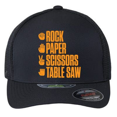 Rock Paper Scissors Table Saw Funny Carpenter Hoodie Flexfit Unipanel Trucker Cap
