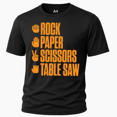 Rock Paper Scissors Table Saw Funny Carpenter Hoodie Performance Shirt