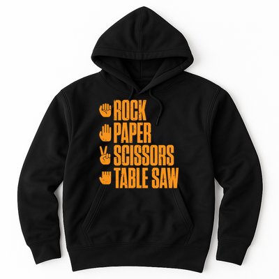 Rock Paper Scissors Table Saw Funny Carpenter Hoodie Hoodie