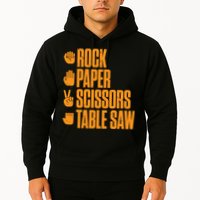 Rock Paper Scissors Table Saw Funny Carpenter Hoodie Hoodie
