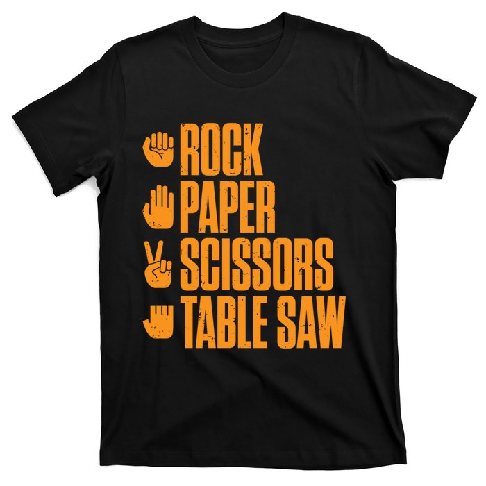 Rock Paper Scissors Table Saw Funny Carpenter Hoodie T-Shirt