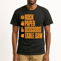 Rock Paper Scissors Table Saw Funny Carpenter Hoodie Tall T-Shirt