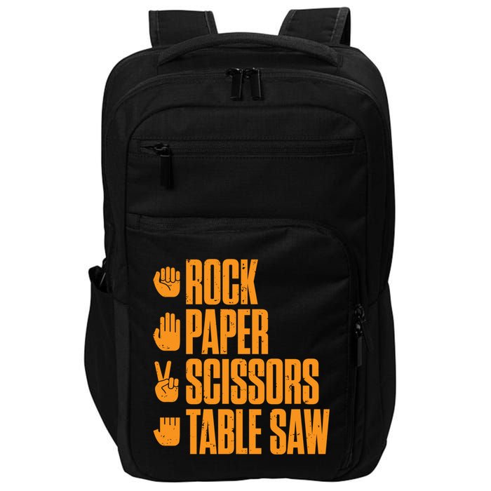 Rock Paper Scissors Table Saw Funny Carpenter Hoodie Impact Tech Backpack
