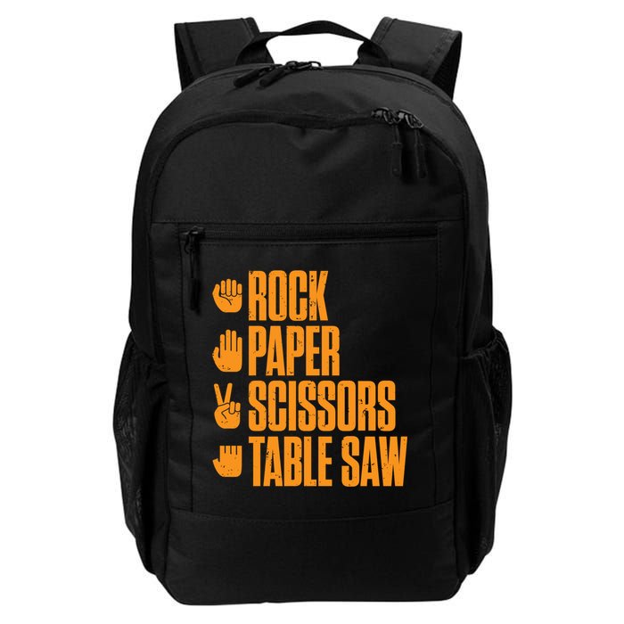 Rock Paper Scissors Table Saw Funny Carpenter Hoodie Daily Commute Backpack