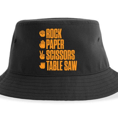 Rock Paper Scissors Table Saw Funny Carpenter Hoodie Sustainable Bucket Hat