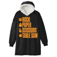 Rock Paper Scissors Table Saw Funny Carpenter Hoodie Hooded Wearable Blanket
