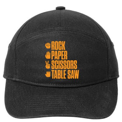 Rock Paper Scissors Table Saw Funny Carpenter Hoodie 7-Panel Snapback Hat