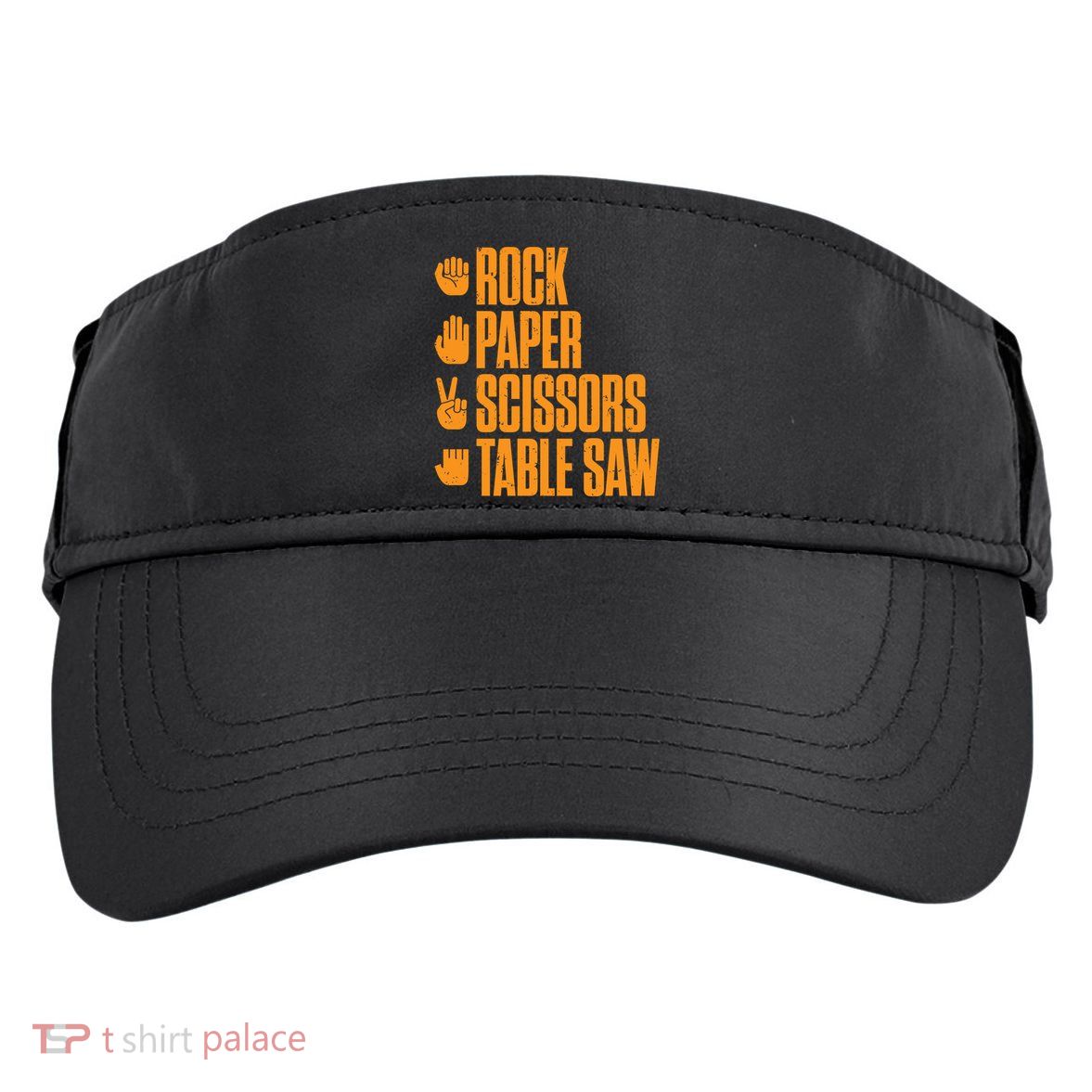 Rock Paper Scissors Table Saw Funny Carpenter Hoodie Adult Drive Performance Visor