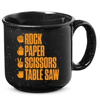 Rock Paper Scissors Table Saw Funny Carpenter Hoodie 15oz Campfire Ceramic Mug