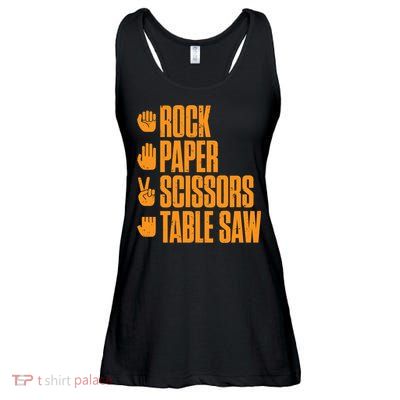 Rock Paper Scissors Table Saw Funny Carpenter Hoodie Ladies Essential Flowy Tank