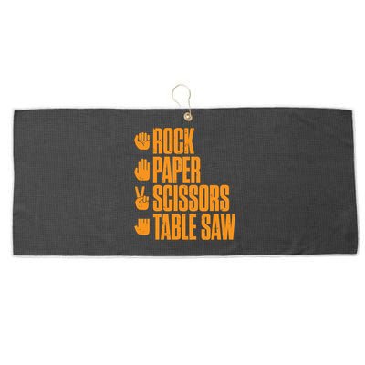 Rock Paper Scissors Table Saw Funny Carpenter Hoodie Large Microfiber Waffle Golf Towel