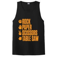 Rock Paper Scissors Table Saw Funny Carpenter Hoodie PosiCharge Competitor Tank