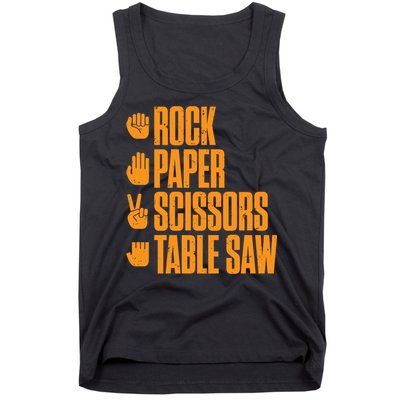 Rock Paper Scissors Table Saw Funny Carpenter Hoodie Tank Top