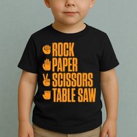 Rock Paper Scissors Table Saw Funny Carpenter Hoodie Toddler T-Shirt