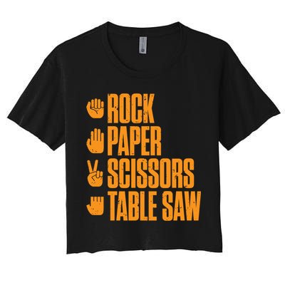 Rock Paper Scissors Table Saw Funny Carpenter Hoodie Crop Top