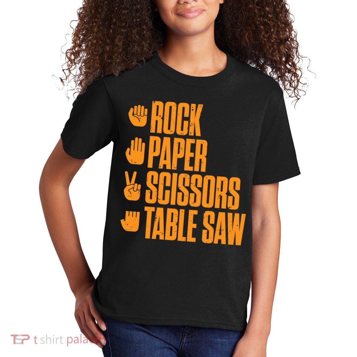 Rock Paper Scissors Table Saw Funny Carpenter Hoodie Kids T-Shirt