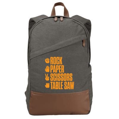 Rock Paper Scissors Table Saw Funny Carpenter Hoodie Cotton Canvas Backpack