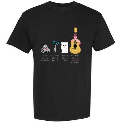 Rock Paper Scissors Guitar Fighting Cute Breast Cancer Gifts Garment-Dyed Heavyweight T-Shirt