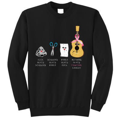 Rock Paper Scissors Guitar Fighting Cute Breast Cancer Gifts Sweatshirt