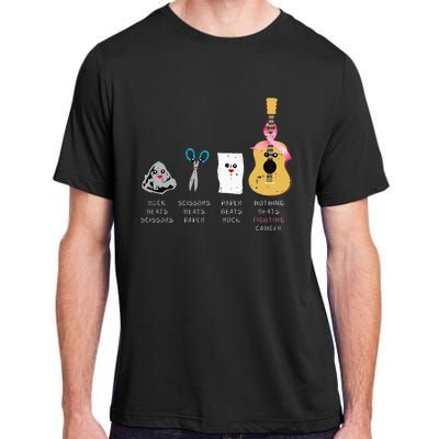 Rock Paper Scissors Guitar Fighting Cute Breast Cancer Gifts Adult ChromaSoft Performance T-Shirt