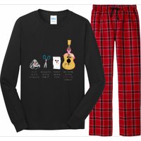 Rock Paper Scissors Guitar Fighting Cute Breast Cancer Gifts Long Sleeve Pajama Set