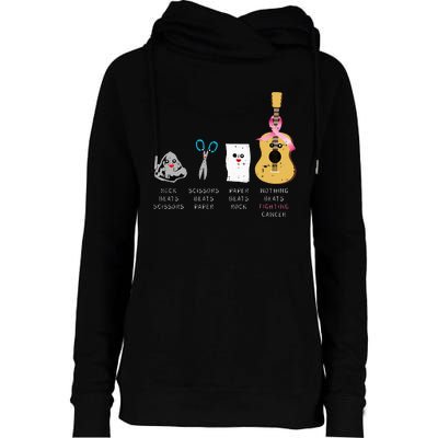 Rock Paper Scissors Guitar Fighting Cute Breast Cancer Gifts Womens Funnel Neck Pullover Hood