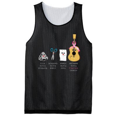 Rock Paper Scissors Guitar Fighting Cute Breast Cancer Gifts Mesh Reversible Basketball Jersey Tank