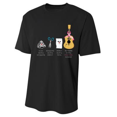 Rock Paper Scissors Guitar Fighting Cute Breast Cancer Gifts Performance Sprint T-Shirt