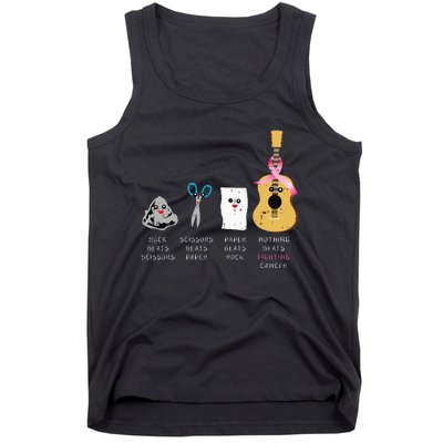 Rock Paper Scissors Guitar Fighting Cute Breast Cancer Gifts Tank Top