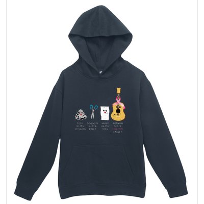 Rock Paper Scissors Guitar Fighting Cute Breast Cancer Gifts Urban Pullover Hoodie