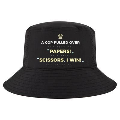 Rock Paper Scissors Funny Cops Driving Ticket Police Cool Comfort Performance Bucket Hat