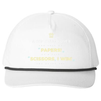 Rock Paper Scissors Funny Cops Driving Ticket Police Snapback Five-Panel Rope Hat