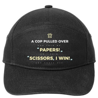 Rock Paper Scissors Funny Cops Driving Ticket Police 7-Panel Snapback Hat