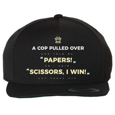 Rock Paper Scissors Funny Cops Driving Ticket Police Wool Snapback Cap