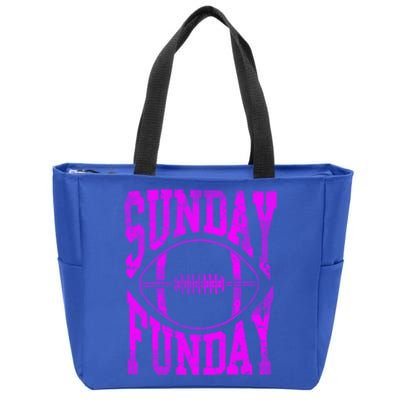 Retro Pink Sunday Funday Football Gift Zip Tote Bag